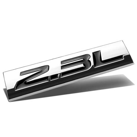 Chrome Finish Metal Emblem L Black Letters