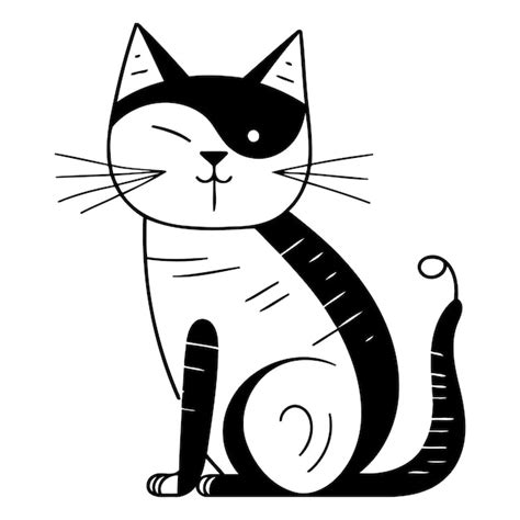 Premium Vector Cute Cartoon Cat Isolated On A White Background Vector Illustration