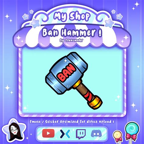 Ban Hammer Emote for Twitch, Discord, Mixer and More - Etsy