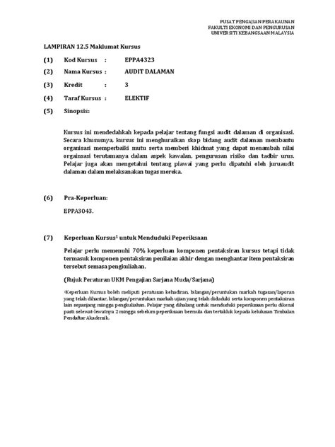 Proforma Audit Dalaman Pdf