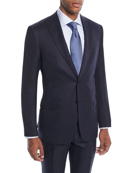 Brioni Mens Tonal Stripe Wool Silk Two Piece Suit Neiman Marcus