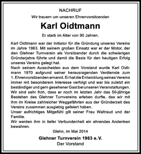 Alle Traueranzeigen F R Karl Oidtmann Trauer Rp Online De