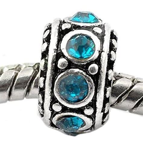 Birthstone Spacer Bead Charm December Blue Zircon Pandora Bracelet Charms Birthstone Charms