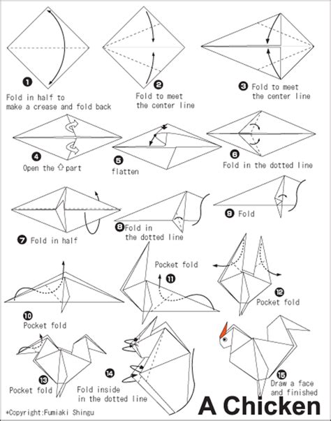 Chicken - Easy Origami instructions For Kids