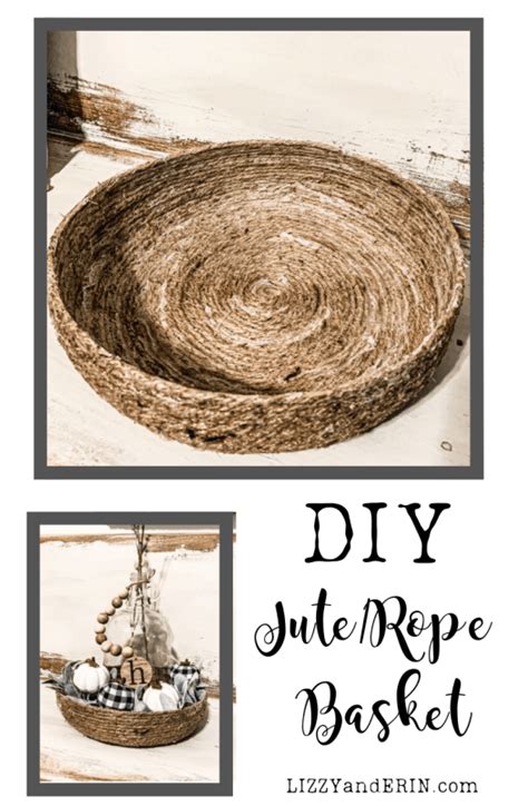 DIY Jute Rope Basket Step By Step Instructions Lizzy Erin Rope