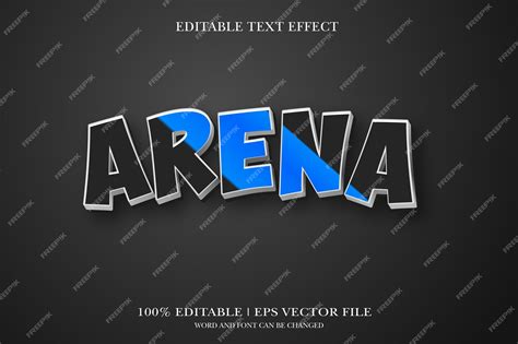 Premium Vector Arena 3d Text Effect Styles Mockup Concept Black Text