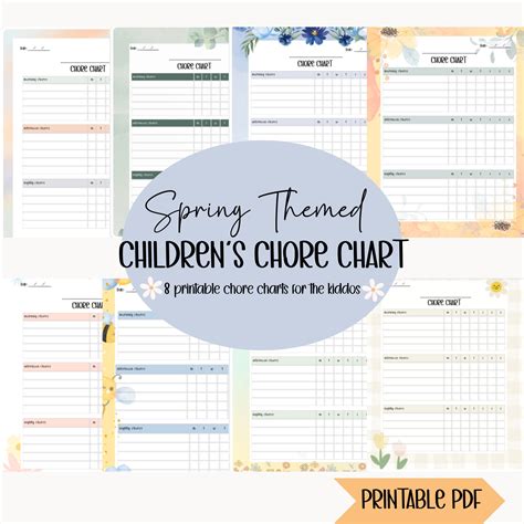 Kid's Chore Chart: Editable Printable - Etsy