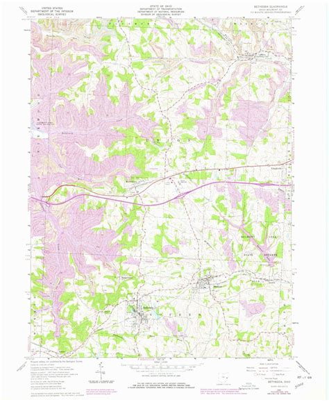 Classic Usgs Bethesda Ohio 75x75 Topo Map Mytopo Map Store