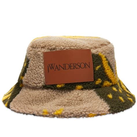 Jw Anderson Asymmetric Fleece Bucket Hat Jw Anderson