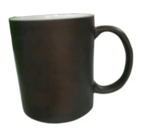 Black Round Sublimation Printed Magic Ceramic Coffee Mugs Capacity