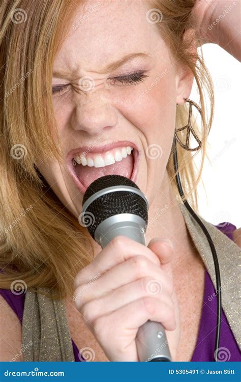 Microphone Karaoke Singer Stock Image Image Of People 5305491