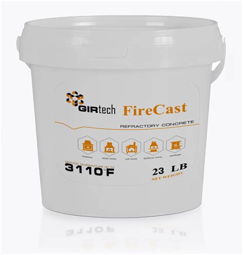 Girtech FireCast Castable Refractory Cement 3110F Degree Fahrenheit 23