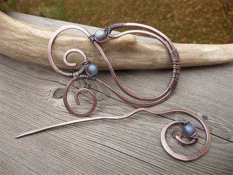 Spiral Shawl Pin Wire Wrap Jewelry Scarf Pins With Stick Etsy