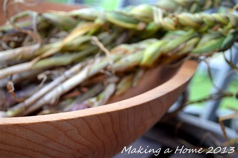 Making A Home: braiding garlic