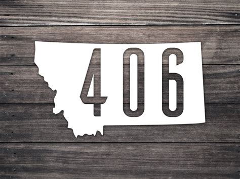 Montana 406 Area Code Decal Montana State Car Decal Billings