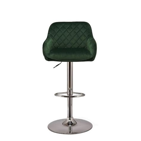 Bergamo Dark Green Velvet Bar Stool Barstool Ie