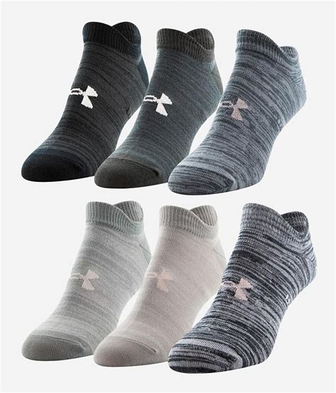 Under Armour® Essential 6 Pack Socks - Women's Socks in White Halo Gray ...