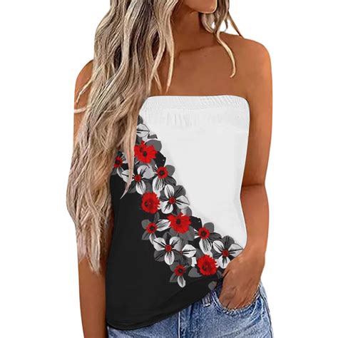 Vbarhmqrt Womens Camisoles With Built In Bra Plus Size Women Flower