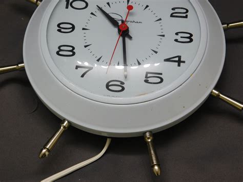 Vintage White Ingraham Plug In Electric Wall Clock Kitchen Clock