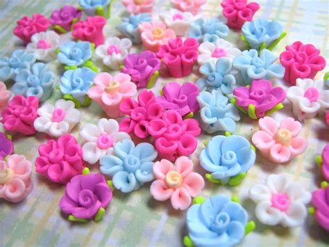 ViVE CREATION ~ Beads and Craft Garden : New Products ~ Clay flowers and Miniature Clay cane