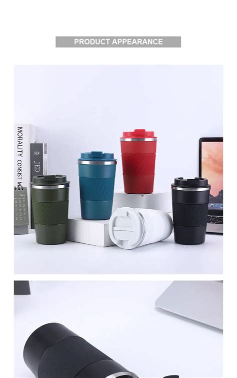 380ml 510ml Leakproof Insulated Silicone Sleeves Cafe Mugs Stainless