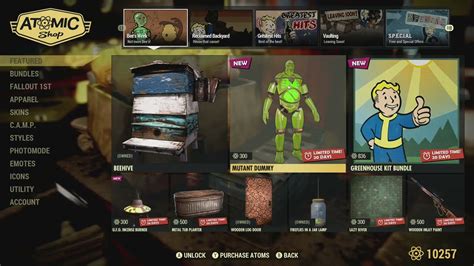 Fallout 76 Atomic Shop Items 23rd Aug 2022 Greenhouse Kit Bundle