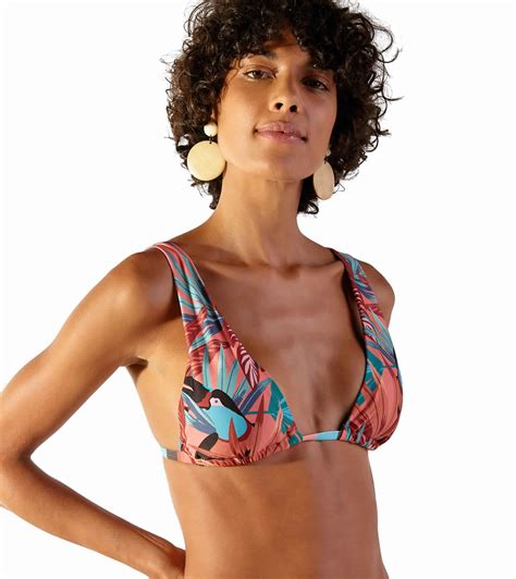 Bikini Tops Tropical Print Triangle Halter Top Top Riviera Palmar