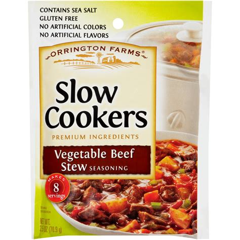 Orrington Farms Slow Cookers Stf9 Seasoning Vegetable Beef Stew 2 5 Oz Packet Pack Of 12