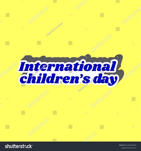 Childrens Day Slogan Blue Icon White Stock Vector (Royalty Free ...