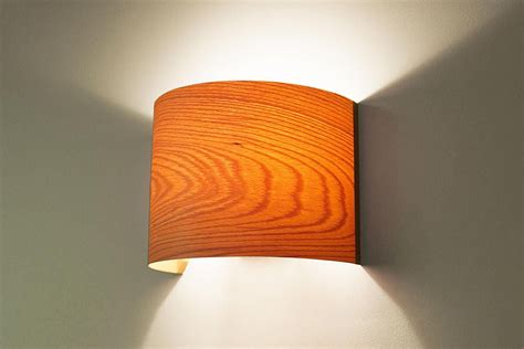 Wood Veneer Wall Sconce Wall Lighting Wooden Wall Shade Lamp 70s Inspired Lamps Home Decor