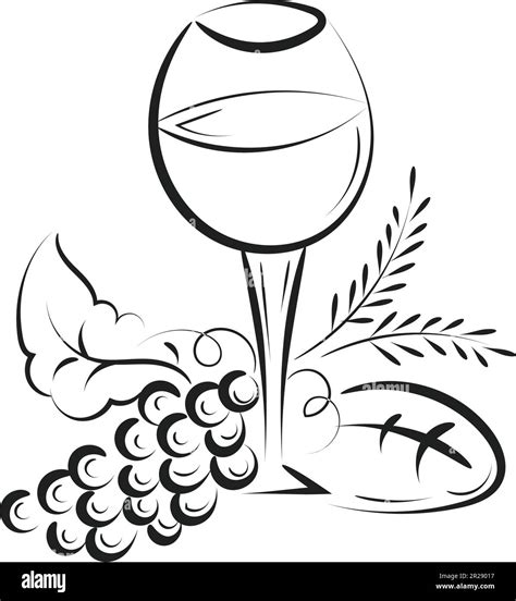 Jesus And The Eucharist Illustration Eucharist In Chalice With Grapes