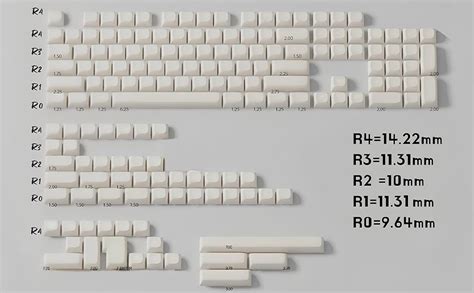 Redqin Keycaps White Jade Keycaps 160 Keys Double Shot