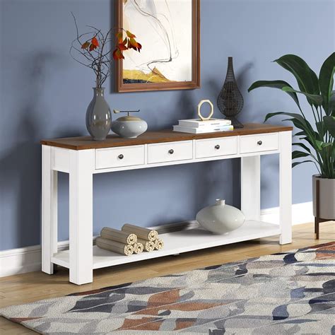 Amazon Knocbel Classic Entryway Drawer Long Console Table With