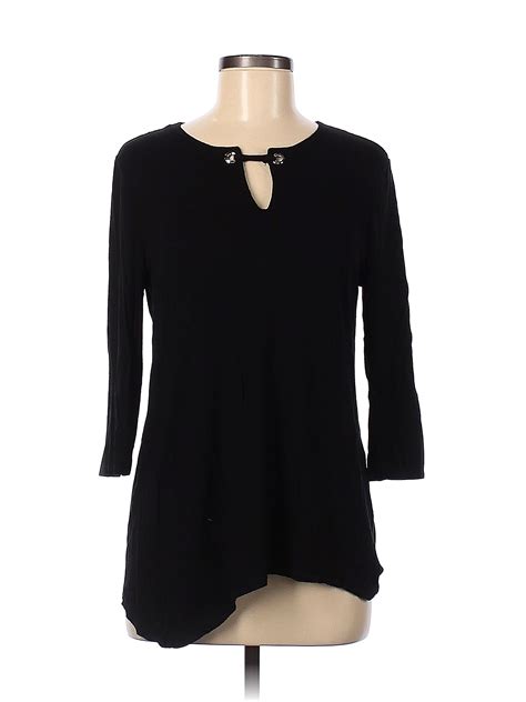 Peck And Peck Black 3 4 Sleeve Blouse Size M 72 Off Thredup