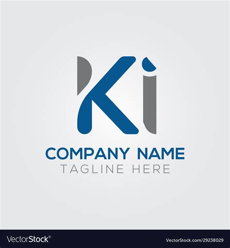 Initial Alphabet Ki Logo Design Template Abstract Vector Image