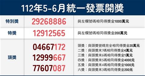 統一發票112年5 6月千萬獎號碼：29268886 生活 中央社 Cna