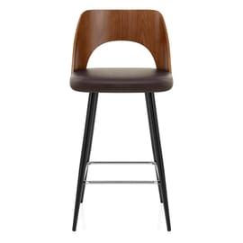 Carmen Leather Bar Stool Walnut Brown Atlantic Shopping