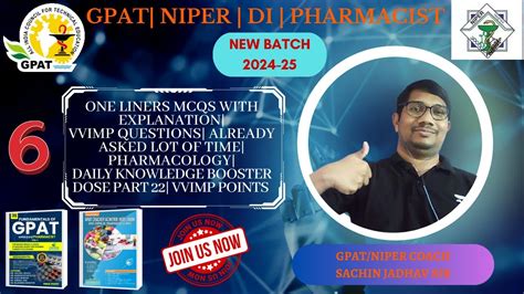 One Liner Mcqs Explanation Part Gpat Niper Drug Inspector