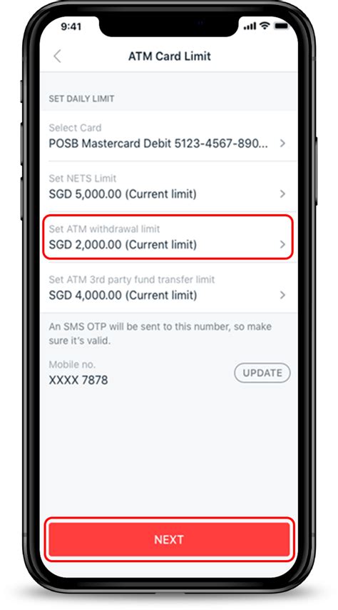 Update Atmdebit Card Limits Posb Singapore