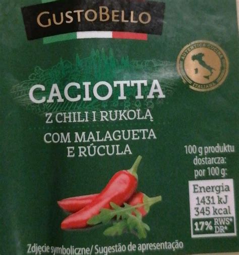 Ser Caciotta Z Chilli I Rukolą Gustobello калорійність харчова цінність ⋙tablycjakalorijnosti