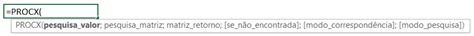 Fórmula PROCX A fórmula que veio para substituir o PROCV