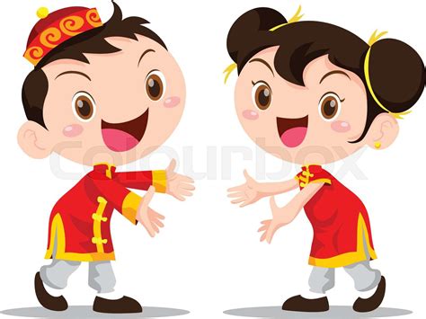 Vector illustration Chinese Kids | Stock vector | Colourbox