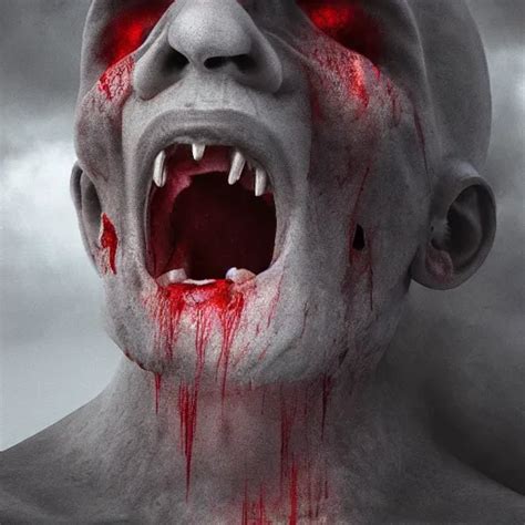 Man Screaming At The Bloody Sky Digital Art Redshift Stable