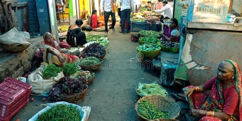 Indian Village Street Farmers Produce Goods Market Editorial Image ...