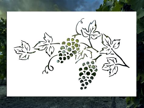 Grape Vine Reusable Stencil Many Sizes Etsy