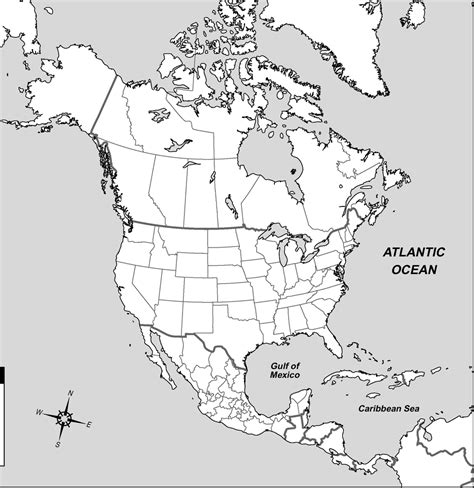 Political Map Of North America Printable