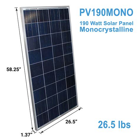 190 Watt Solar Panel Monocrystalline Aims Power