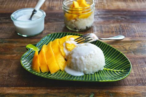 Sweet Sticky Rice With Coconut And Mango~{khao Niaw Mamuang} Recipe By Angie Cookeatshare