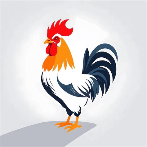 Premium Vector Cartoon Rooster On White Background