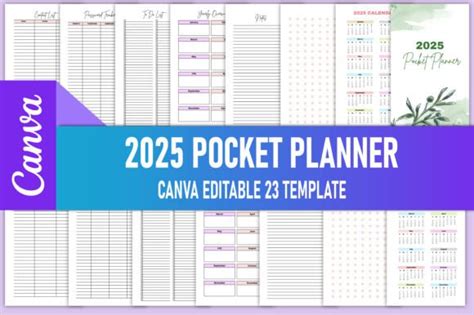 Editable Pocket Planner Canva Kdp Graphic By Rahimaartwork